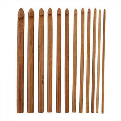 

AGE CARE Bamboo Carbonized Smooth Handle Crochet Hooks and Weave Yarn diy Craft Handwork Knitting Needle Tool Set