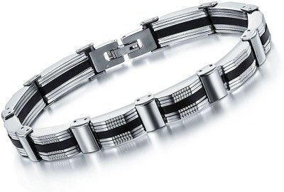 Divastri Stainless Steel Rhodium Bracelet