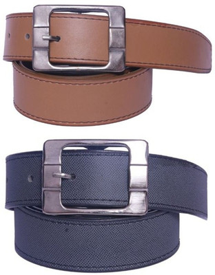 

Kamyaart Men Casual Tan, Black Artificial Leather Belt, Black;tan