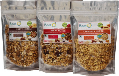 

BeatO Muesli Combo - Berry, Cinnamix & Nutty(200 g, Pouch, Pack of 3)