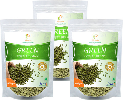 

Vihado Premium Green Coffee Beans / 100% Pure,Natural, Organic & Unroasted / 3 Pack of 400g (Total 1200g) Instant Coffee 1200 g(Pack of 3, Green Coffee Flavoured)