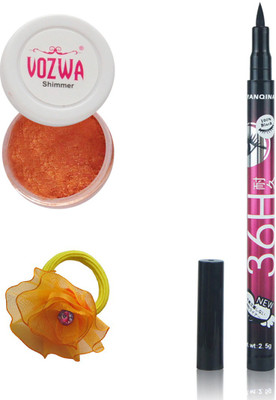 

Vozwa Copper Eyeshadow Shimmer Powder, Pen Eyeliner Waterproof and Band(Set of 3)