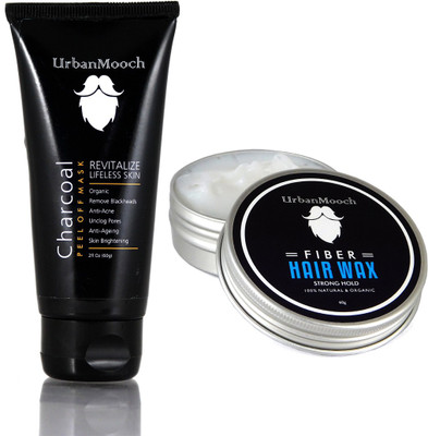 

UrbanMooch Charcoal Peel Off Mask for Blackheads & Skin Brightening & Fiber Hair Wax For Strong Hold(Set of 2)