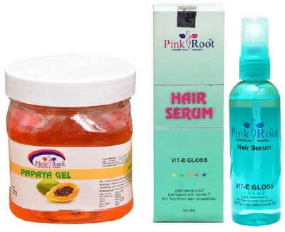 

Pink Root Papaya Gel 500ml and Hair Serum 100ml(Set of 2)