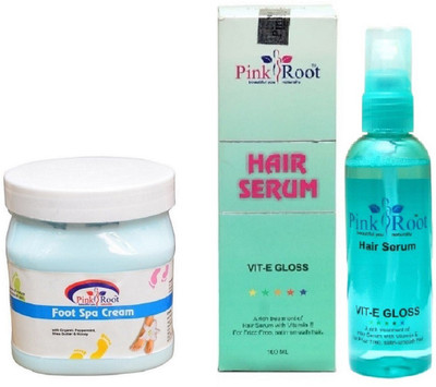 

Pink Root Foot Spa Cream 500ml and Hair Serum 100ml(Set of 2)