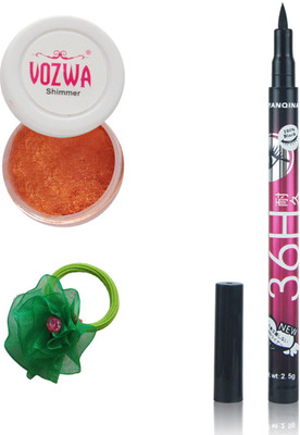 

Vozwa Copper Eyeshadow Shimmer Powder, Pen Eyeliner Waterproof and Band(Set of 3)