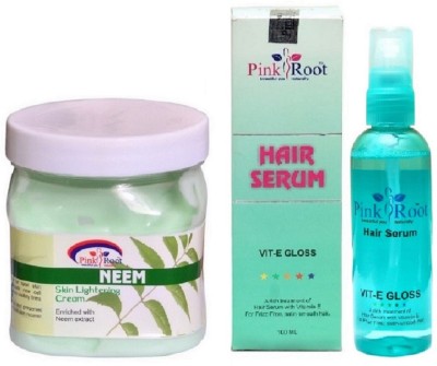 

Pink Root Neem Cream 500ml and Hair Serum 100ml(Set of 2)