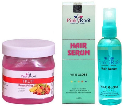 Pink Root Fruit Gel 500ml and Hair Serum 100ml(Set of 2)