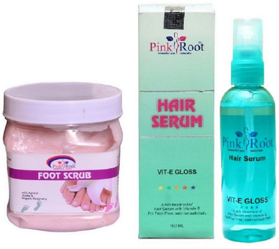 

Pink Root Foot Scrub 500ml and Hair Serum 100ml(Set of 2)