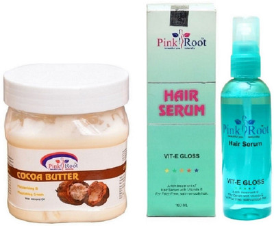 

Pink Root Cocoa Butter Cream 500ml and Hair Serum 100ml(Set of 2)