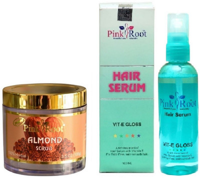 

Pink Root Almond Scrub 100gm and Hair Serum 100ml(Set of 2)
