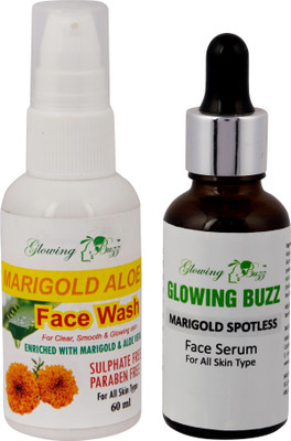 

Glowing Buzz Combos of Spotless Marigold Serum & Natural Face Booster and Marigold Aloe Sulphate Free Face Wash(Set of 1)
