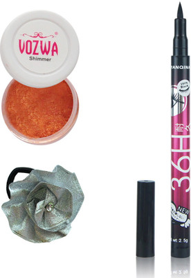 

Vozwa Copper Eyeshadow Shimmer Powder, Pen Eyeliner Waterproof and Band(Set of 3)