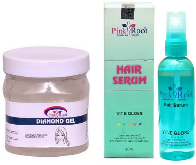 

Pink Root Diamond Gel 500ml and Hair Serum 100ml(Set of 2)