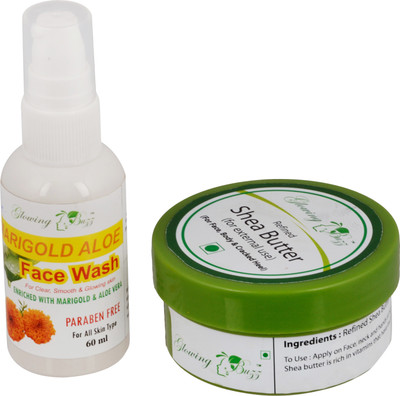 

Glowing Buzz Combo of Marigold aloe Face Wash and Eco Certified Shea Butter(Set of 1)