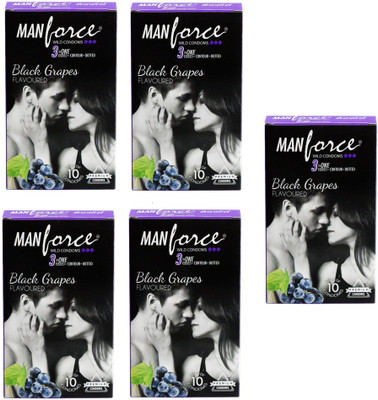 

MANKIND Manforce Staylong More Time More Pleasure BLACKGRAPES Flavoured Condom (Set of 5, 50S) Condom(Set of 5, 50S)