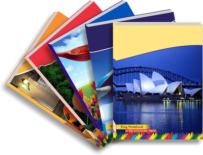 

THE BANGALORE PRESS Book-size Notebook(Student Notebooks (King Size 160 Pages) - (Pack of 5), Multicolor, Pack of 5)