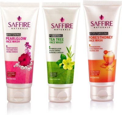 

Saffire PearlGlow, Tea Tree & ForestHoney (Pack of 3) Face Wash(180 g)