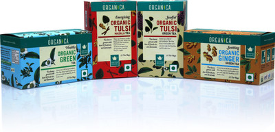 

Organica Tea Bag Combo Combo(ORGANIC TULSI GINGER TEA BAG- 25 pcs, TULSI LEAF TEA BAG- 25 pcs, CARDAMOM GREEN TEA BAG- 25 pcs & MASALA GREEN TEA BAG- 25 pcs)