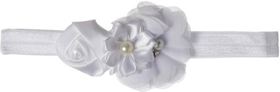 Smartcraft Baby Elastic Headband with 3 Flowers - White Head Band(White)