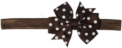 

Smartcraft Baby Elastic Polka Dot Bow Haedband - Brown Head Band(Brown)