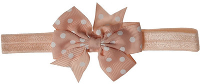 

Smartcraft Baby Elastic Polka Dot Bow Haedband - Peach Head Band(Brown)