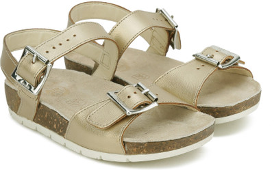 

Clarks Girls Buckle Strappy Sandals(Gold, Gold leather