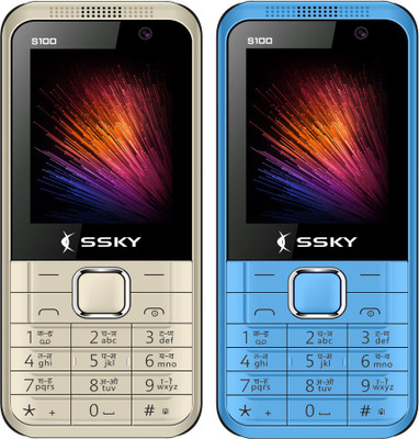 

Ssky S100 Combo of Two Mobiles(Gold, Blue)