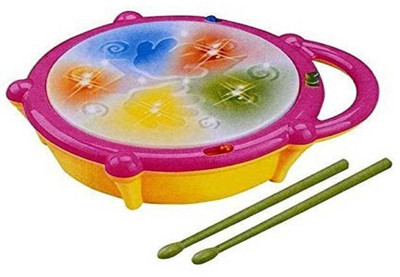 

MAGNIFICO MAGNIFICO™ Multicolored Flash Drum Toy with 5 Visual 3D Lights, Music, 3 Game Modes for Kids, Multi Color(Pink)