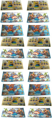 

kaykon 20 SuperHero Pencil Box Return Birthday Gifts For Boys With 4 Drawers Jumbo Size High Quality - 24cm X 11cm X 3 Cm Cartoon Characters Art Plastic Pencil Boxes(Set of 10, Multicolor)