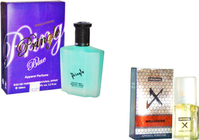 

Wellgoods Set of (2) Pringle Blue-Cobra Silver X-120ml Eau de Parfum - 120 ml(For Men & Women)