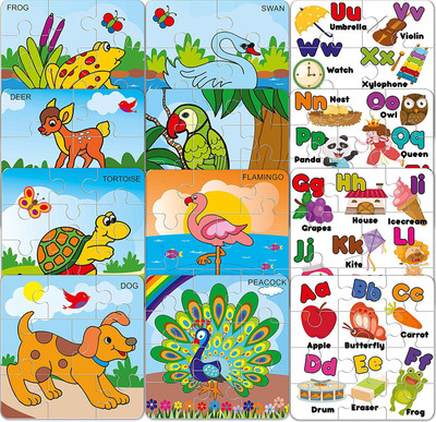 

Eminent India 12 jigsaw puzzles for kids and toddlers (Alphabets, Animals & Birds)(1 Pieces)