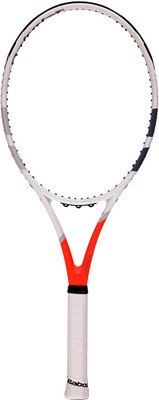 

Babolat STRIKE G UNSTRUNG White, Red Unstrung Tennis Racquet(G3 - 4 3/8 Inches, 270 g), Red;white