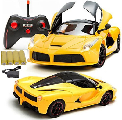 

megashine 1:16 Sports Car with Remote Opening and Closing Doors Rechargeable Racing Car (YELLOW)(Yellow)