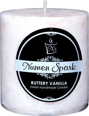 

Numen Spark Buttery Vanilla Mottled Pillar Candle | Candles for Decoration | Candles for Bedroom(300 g)
