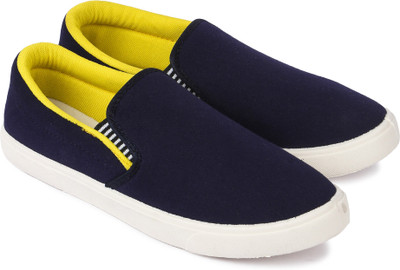 

Opancho Blue Slip On Sneakers For Men(Blue, Navyyellow