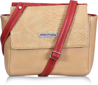 

Fantosy Women Casual Beige PU Sling Bag