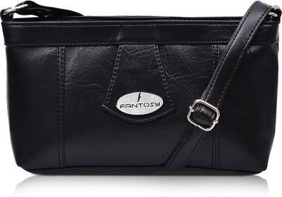 

Fantosy Women Casual Black Leatherette Sling Bag