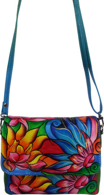 

EL Mio Women Evening/Party, Casual Green, Blue Genuine Leather Sling Bag, Blue;green
