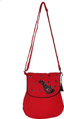

Bag Factory Women Casual Black Canvas Sling Bag