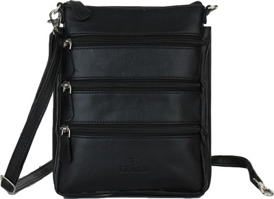 

Leana Men & Women Casual Black Leatherette Sling Bag