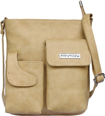 

Fantosy Women Casual Beige PU Sling Bag