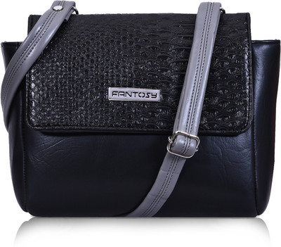 

Fantosy Women Casual Black, Grey PU Sling Bag