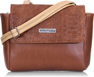 

Fantosy Women Casual Brown PU Sling Bag
