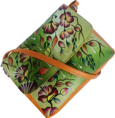 

EL Mio Women Evening/Party, Casual Yellow Genuine Leather Sling Bag