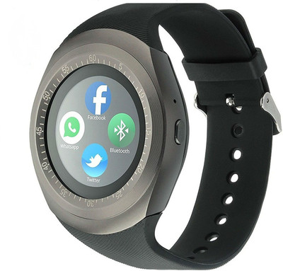 

Shrih Touch Screen Bluetooth Smart Watch with SIM Card Slot Watch Phone With Apps Black Smartwatch(Black Strap Free Size)