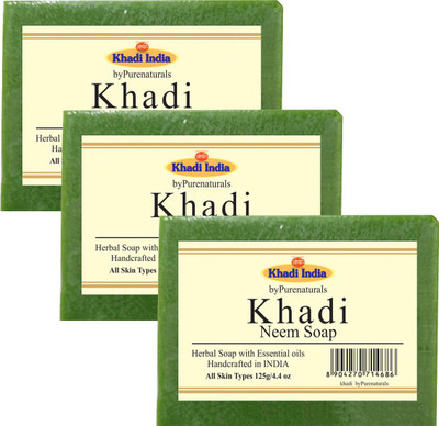 

Khadi byPurenaturals Neem Soap -125g Pack of 3(125 g, Pack of 3)