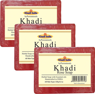 

Khadi byPurenaturals Rose Soap -125g Pack of 3(125 g, Pack of 3)