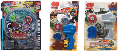 

Assemble 8 in 1 Power Blade Spinning Top Beyblade with handle and small stadium for kids(Multicolor)