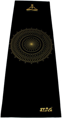 

Stag YOGA MANTRA PRINTED MAT WITH BAG 180CM X 60CM Black, Gold 4 mm Yoga Mat, Black-golden